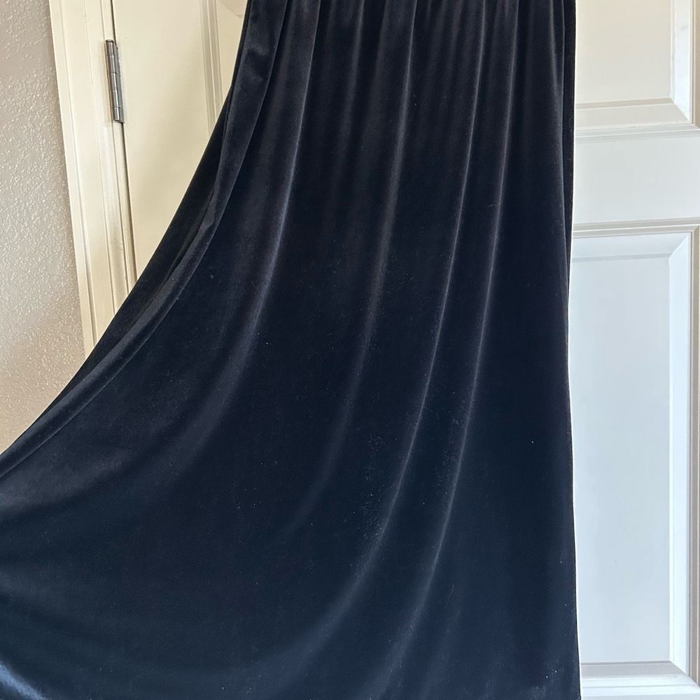 Vintage Y2K Sz XL Maxi Witchy Whimsigoth Dark Fairy Velour A-Line Flare Skirt - Picture 4 of 8